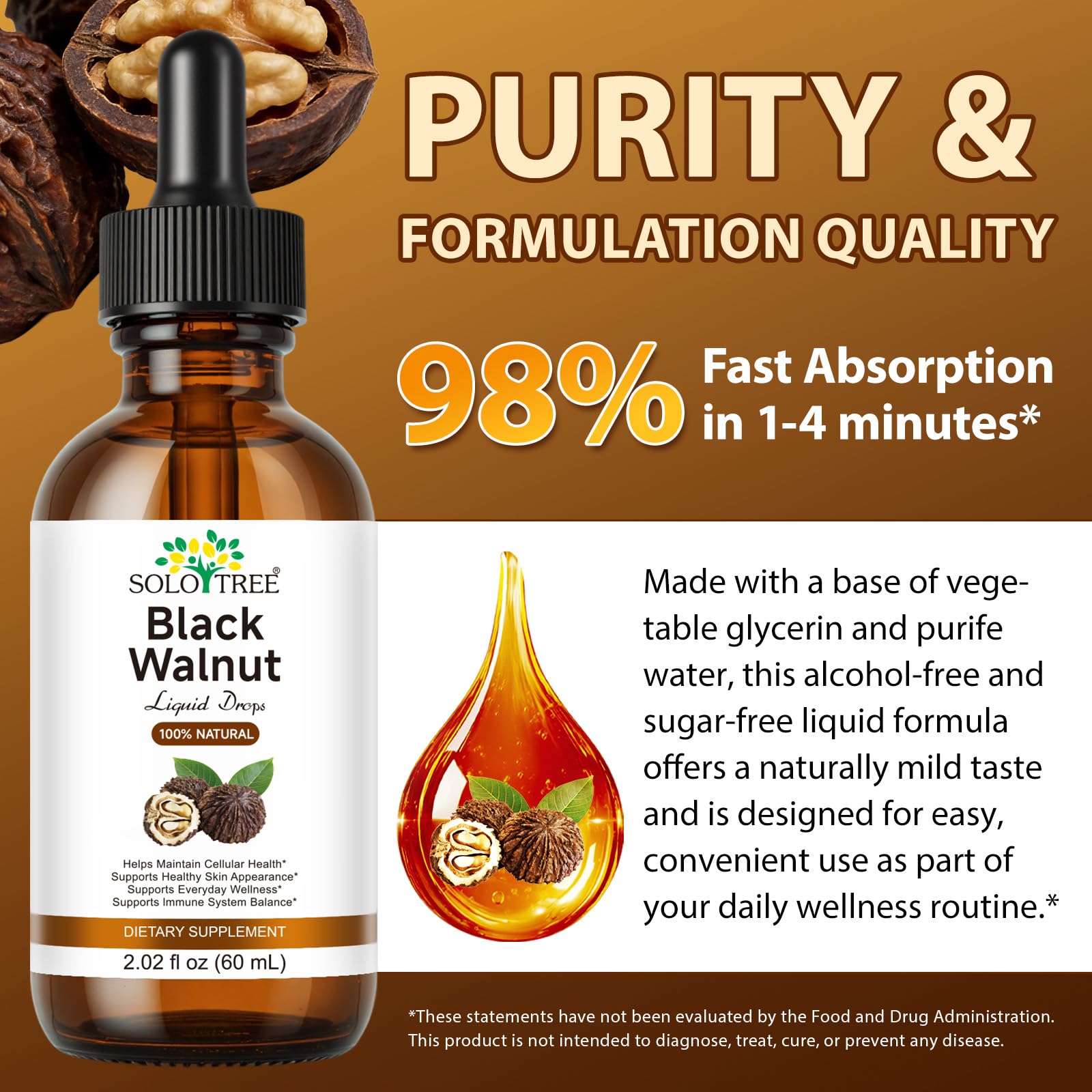 ZUZOKKAHA Black Walnut Liquid Drops 500mg packaging