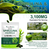 ZUZOKKAHA Chlorella Softgels back view with ingredient list