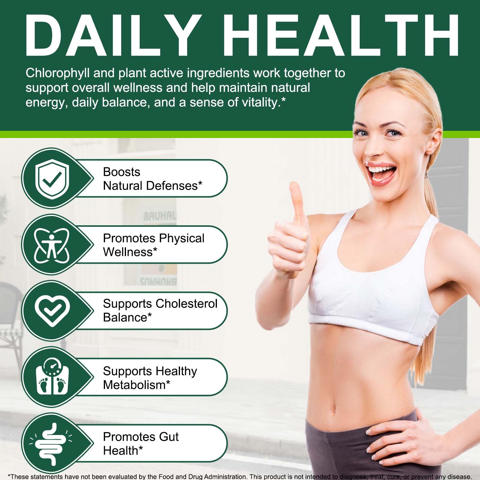 ZUZOKKAHA Chlorella Softgels lifestyle scene on a kitchen counter