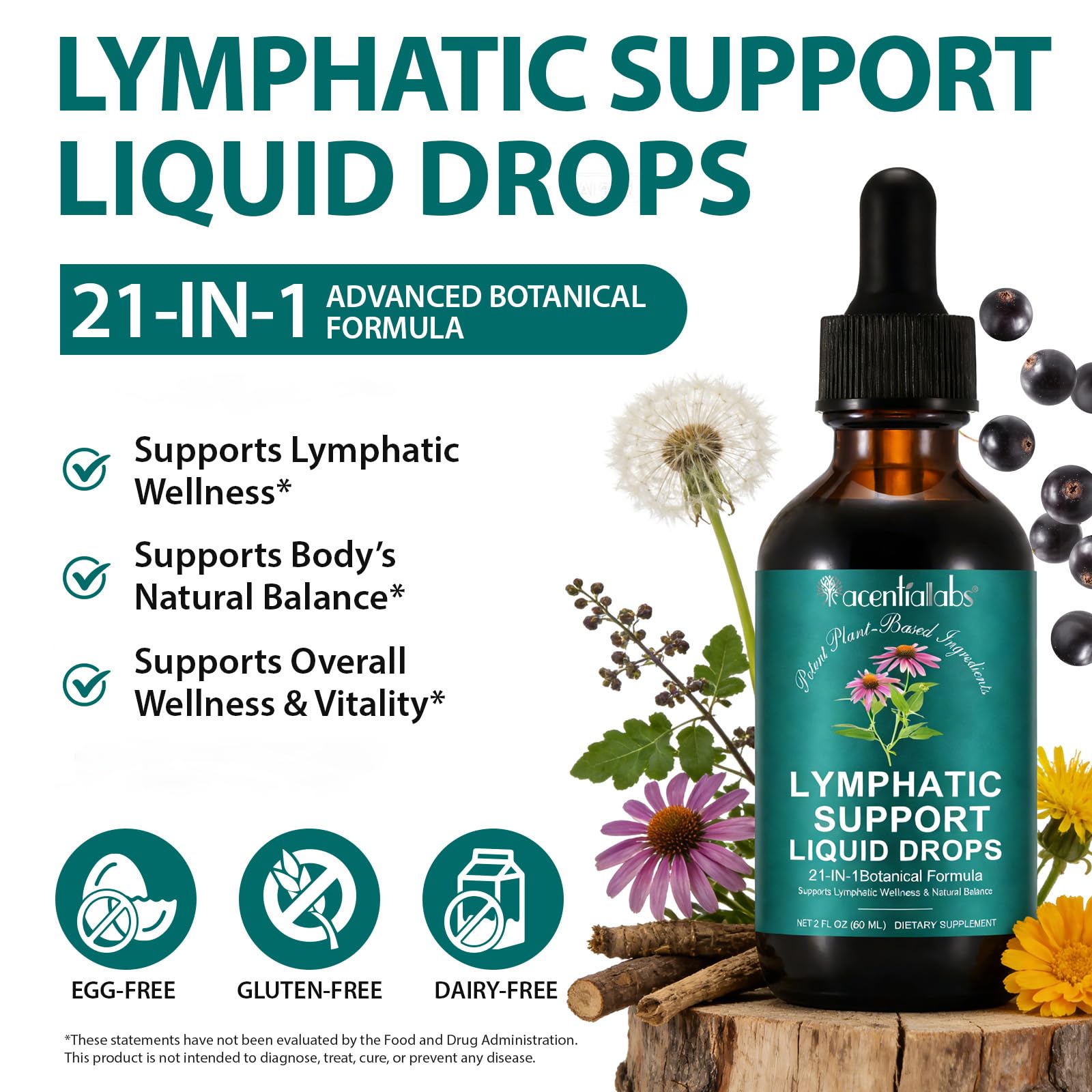 ZUZOKKAHA Echinacea 21-in-1 Liquid Drops 150g bottle side view