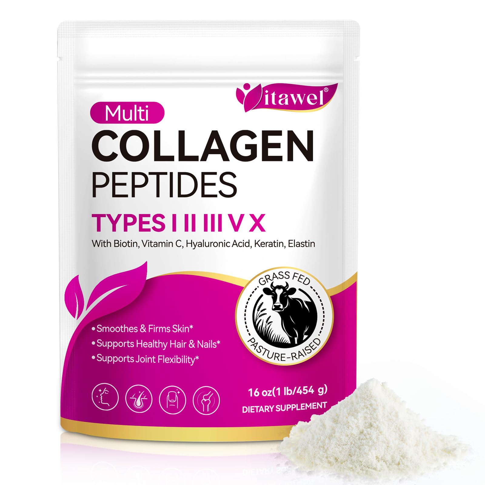 ZUZOKKAHA Multi Collagen Peptides Powder 70g front view