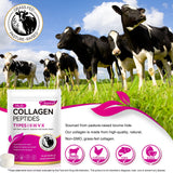 ZUZOKKAHA Multi Collagen Peptides Powder in a glass of water