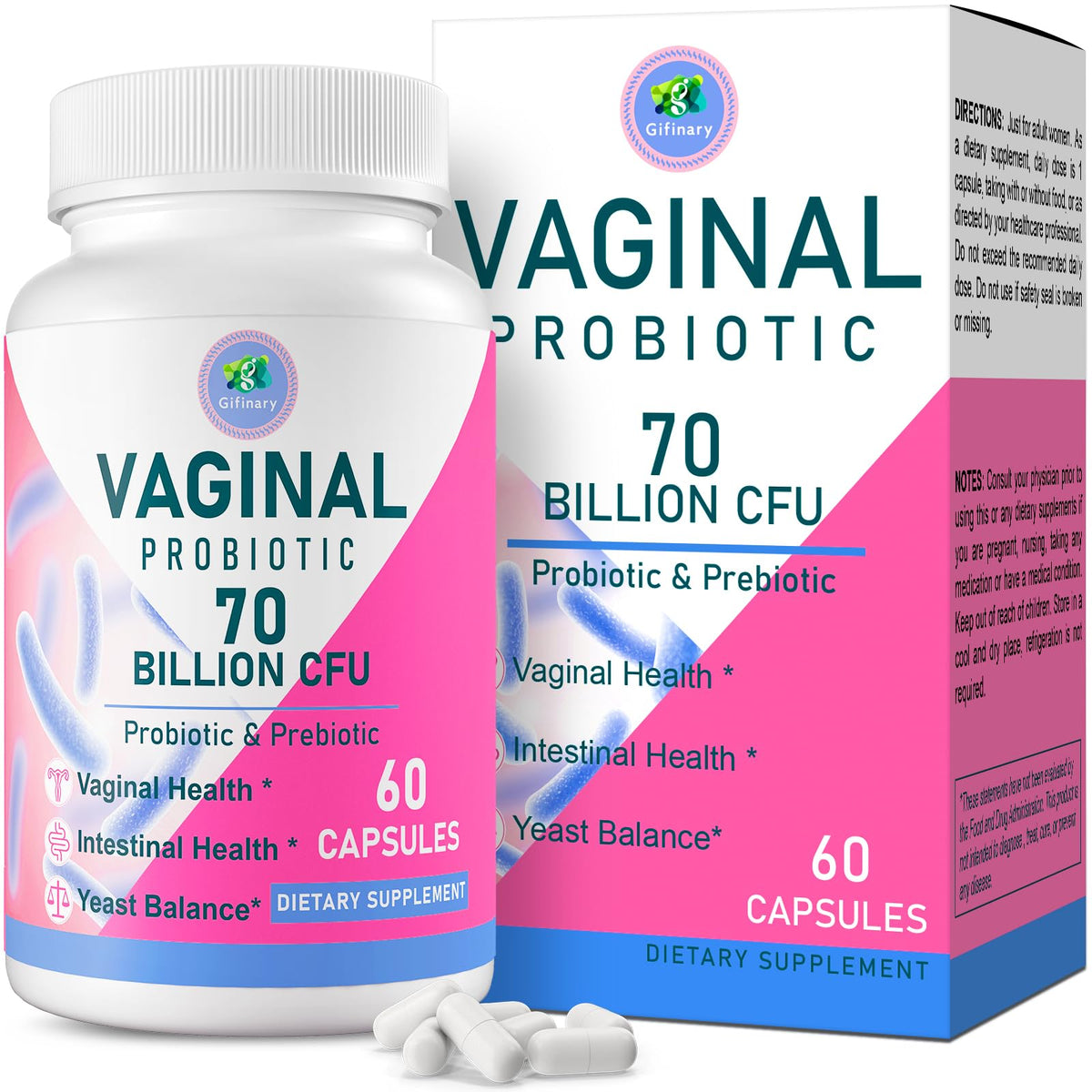 Zwllood Vaginal Probiotics 70 Billion CFUs front view