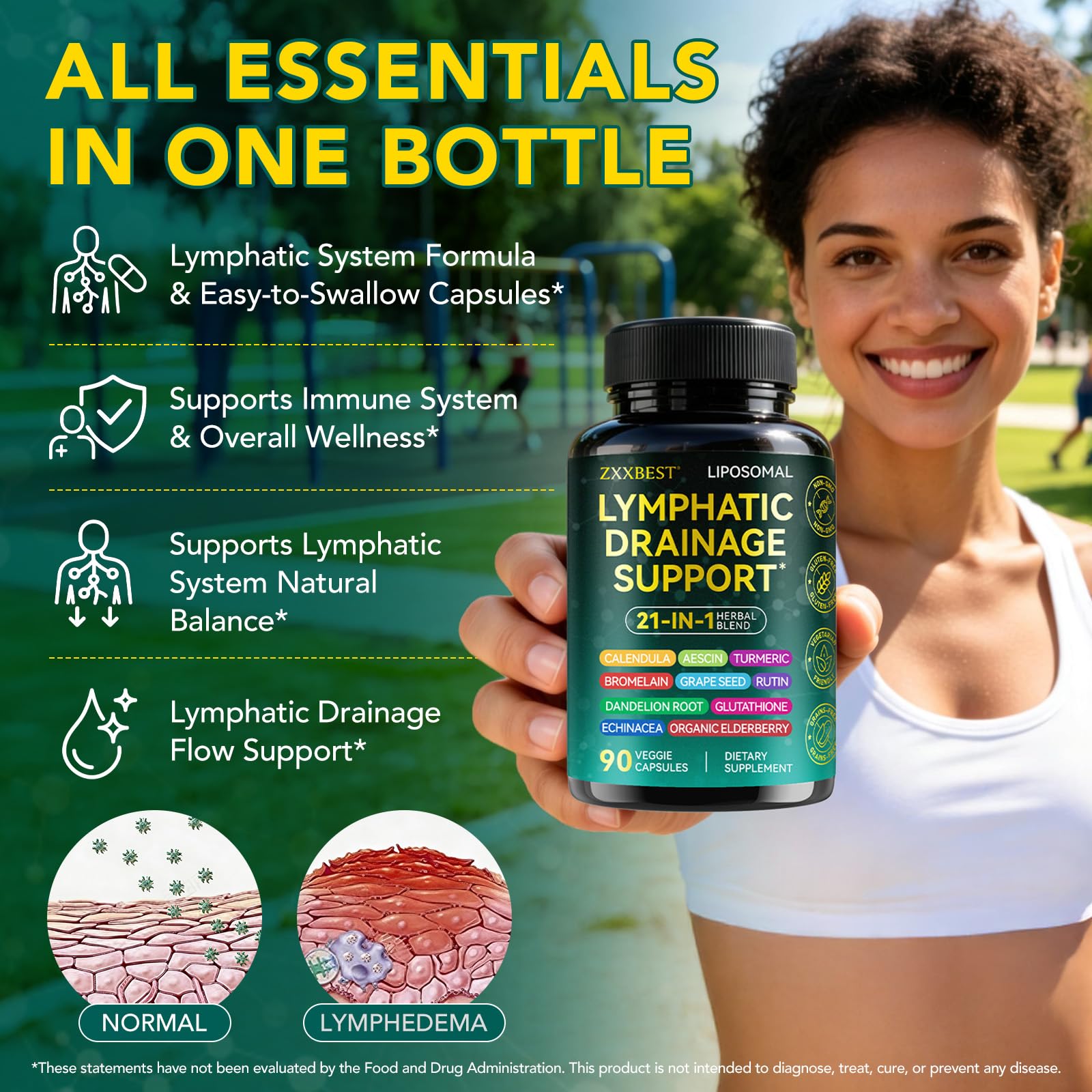 ZXXBEST Echinacea capsules packaging side view