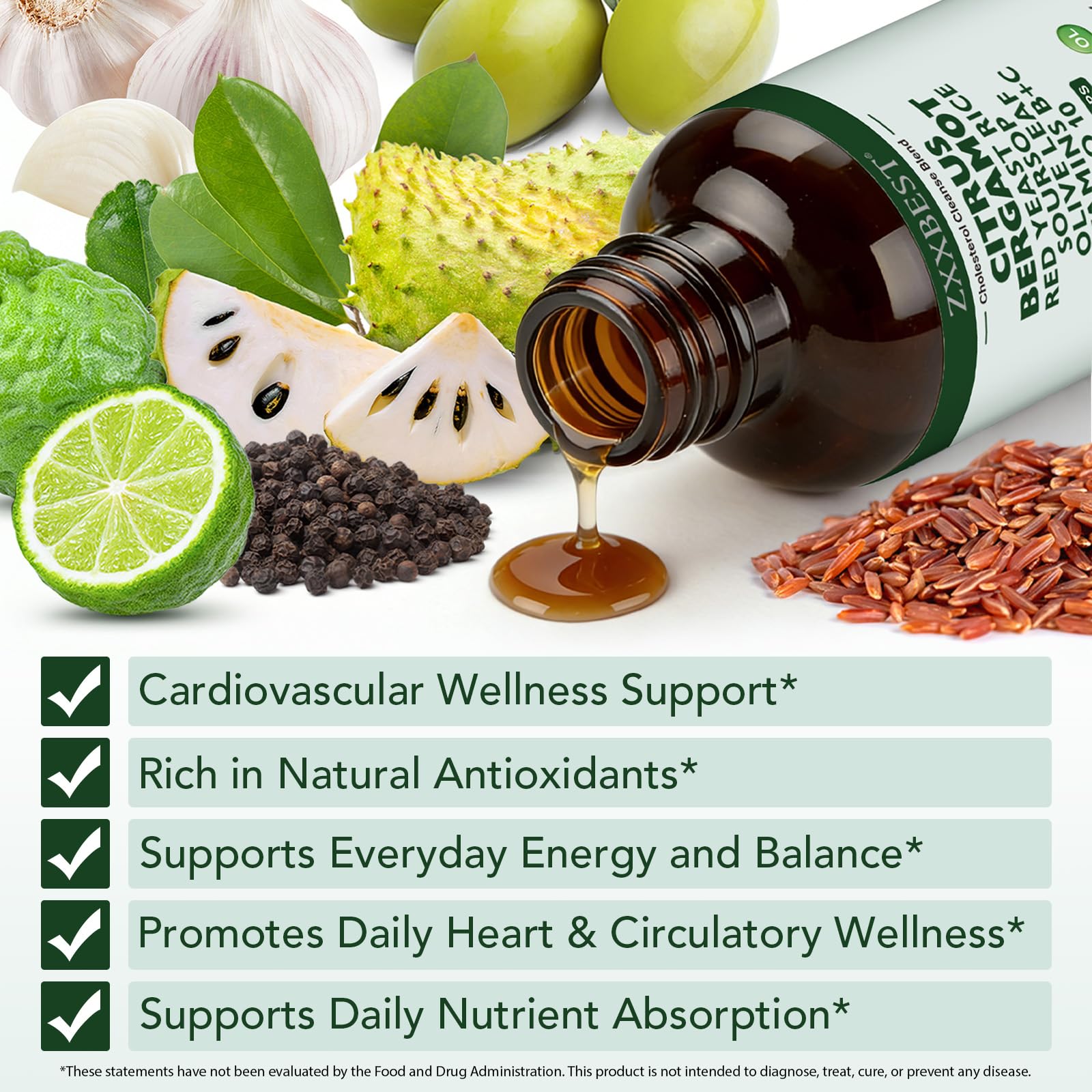 ZXXBEST Red Yeast Rice Supplement bottle on a kitchen counter