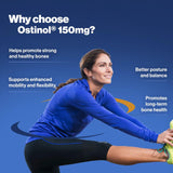 ZYCAL Ostinol Bone & Joint Supplement 150mg opened bottle with capsules