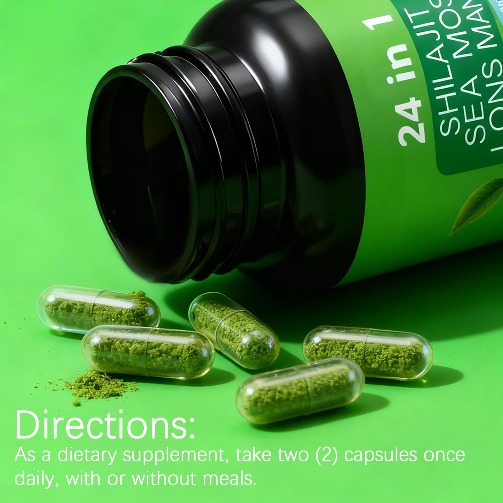 ZYGCDZ 24-in-1 Herbal Blend Supplement Capsules with a glass of water