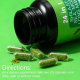 ZYGCDZ 24-in-1 Herbal Blend Supplement Capsules with a glass of water