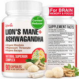 Zylvrax Lions Mane & Ashwagandha Supplement front view