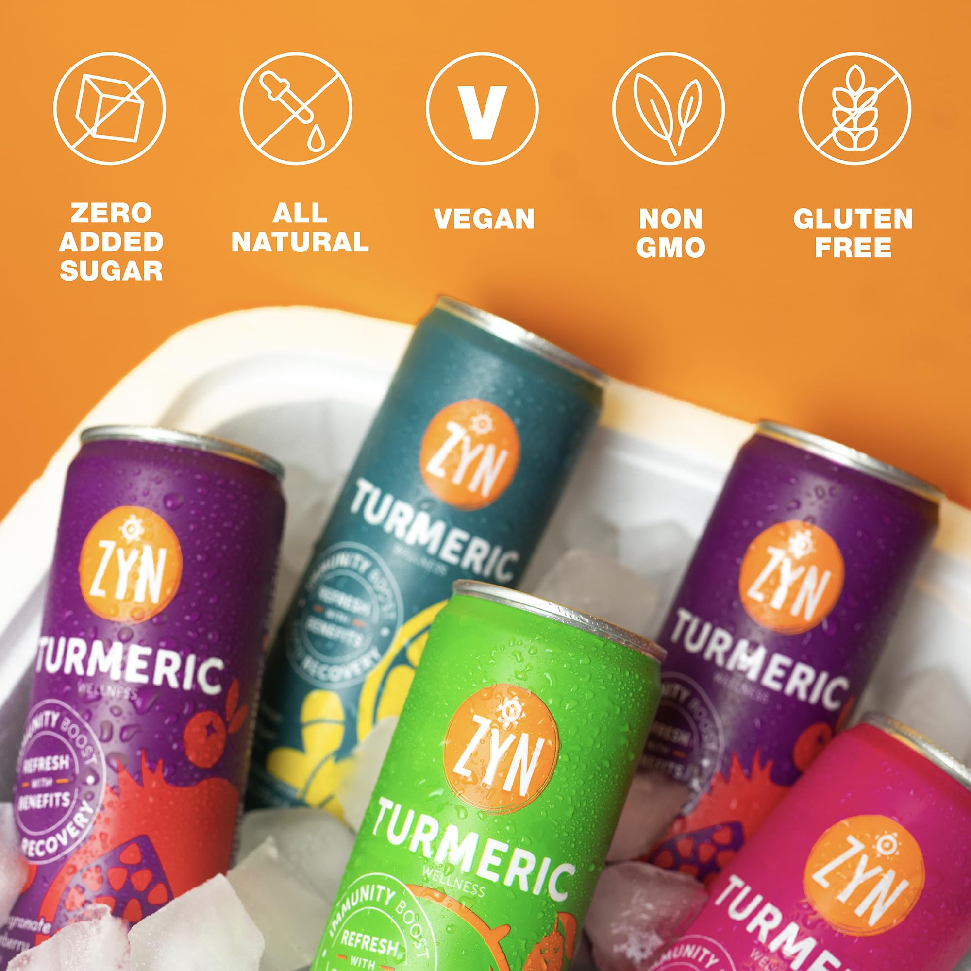 ZYN Turmeric Curcumin Supplement Drink close-up