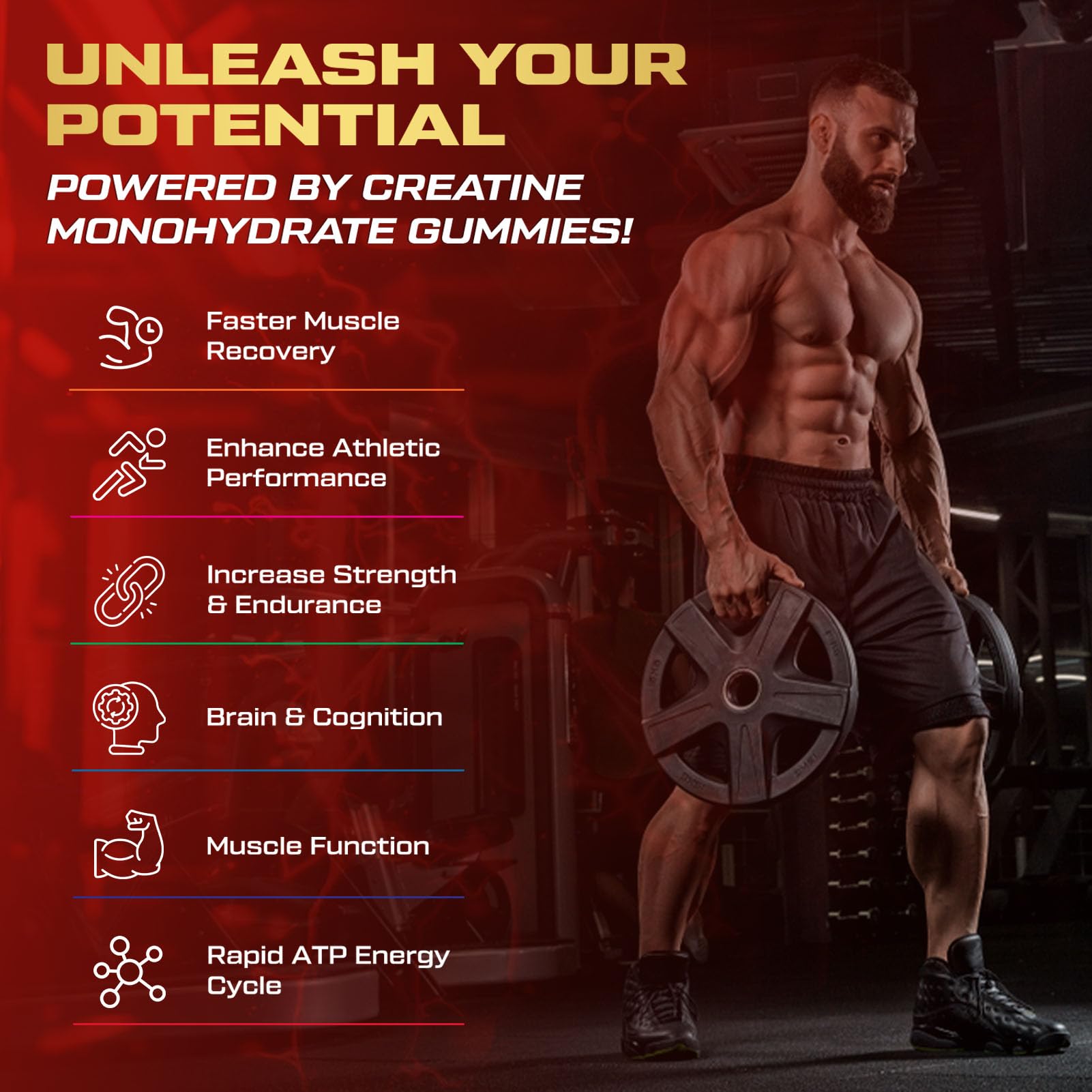 ZyterX Creatine Gummies bottle side view