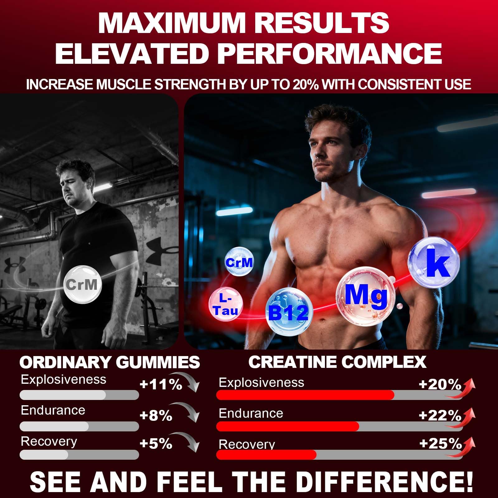 ZyterX Creatine Gummies serving size of 4 gummies