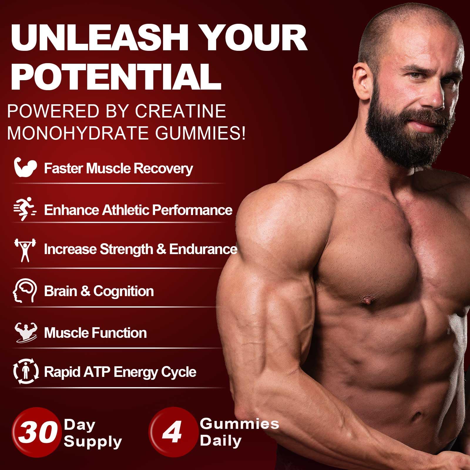 ZyterX Creatine Gummies with a measuring spoon
