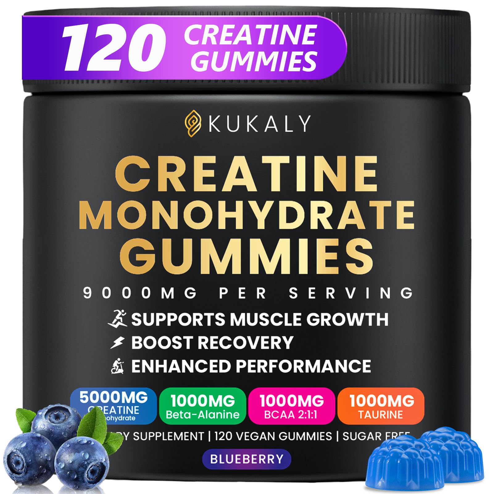 ZyterX Creatine Monohydrate Gummies blue packaging front view