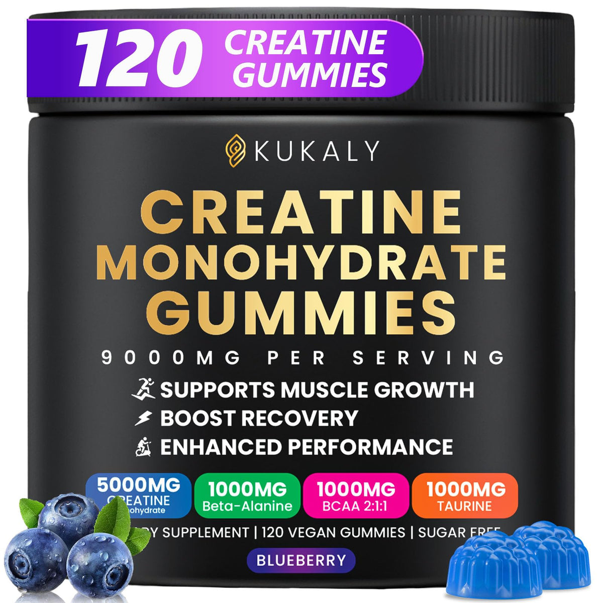 ZyterX Creatine Monohydrate Gummies blue packaging front view