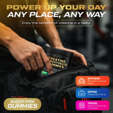 ZyterX Creatine Monohydrate Gummies on a gym bench