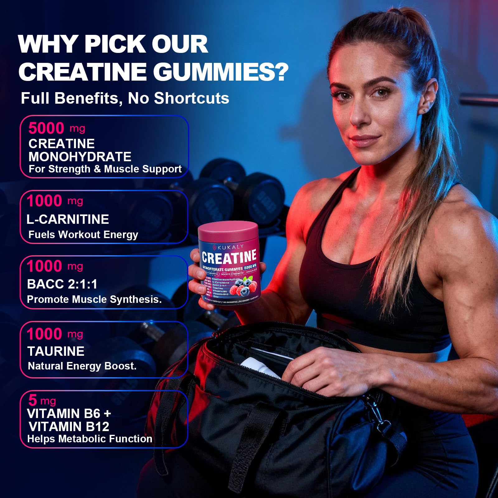 ZyterX Creatine Monohydrate Gummies showing mixed berry flavours