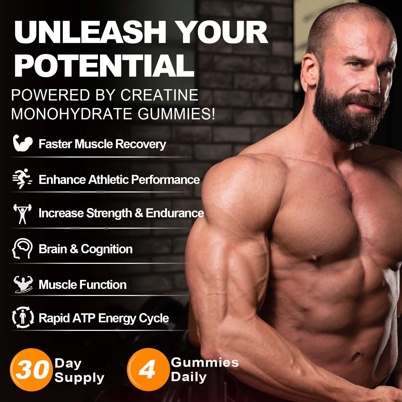 ZyterX Creatine Monohydrate Gummies strawberry flavour close-up