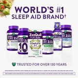 ZzzQuil Complete Sleep Capsules on a wooden table