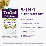 ZzzQuil Complete Sleep Capsules showing dosage information