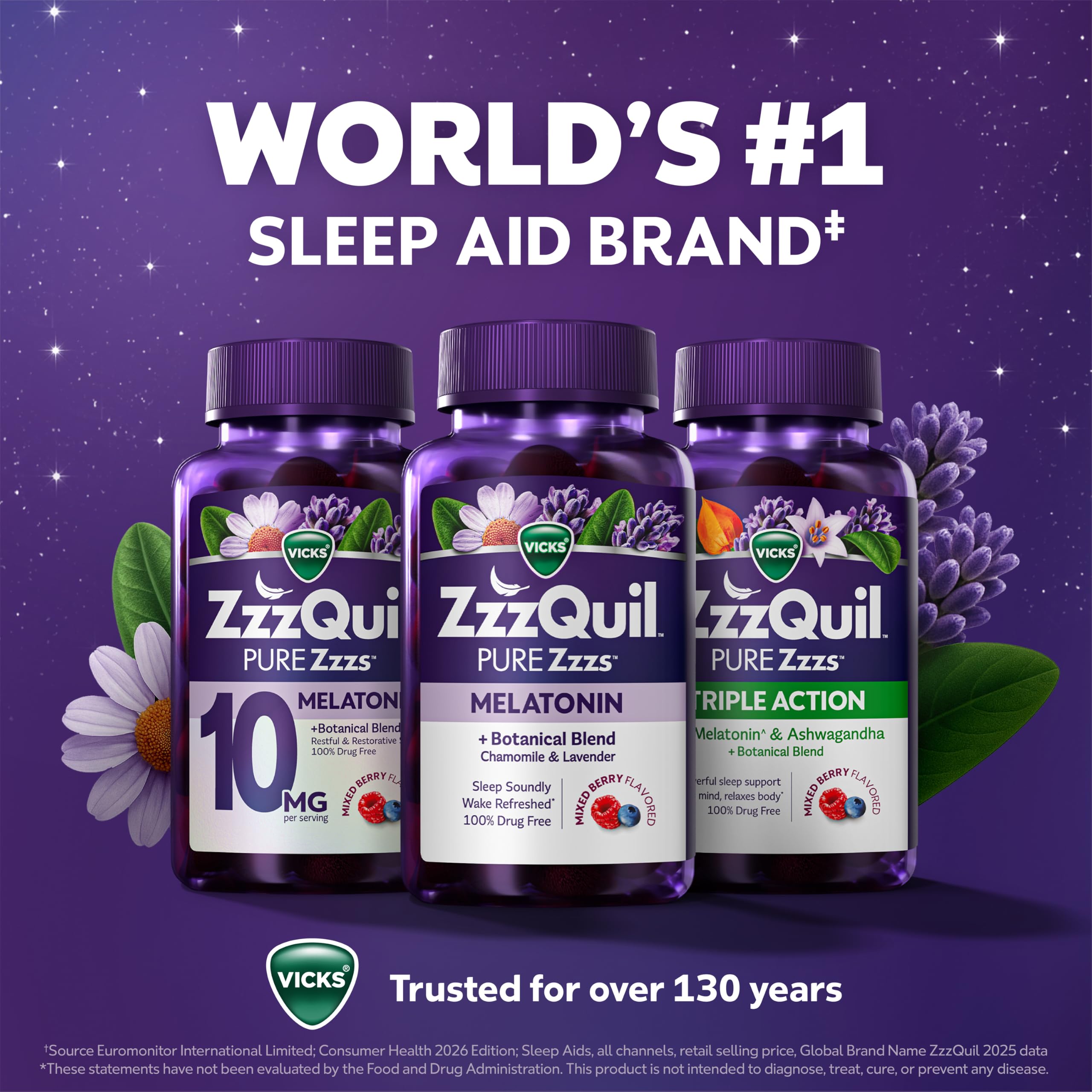 ZzzQuil Melatonin Gummies 2mg packaging with ingredients list