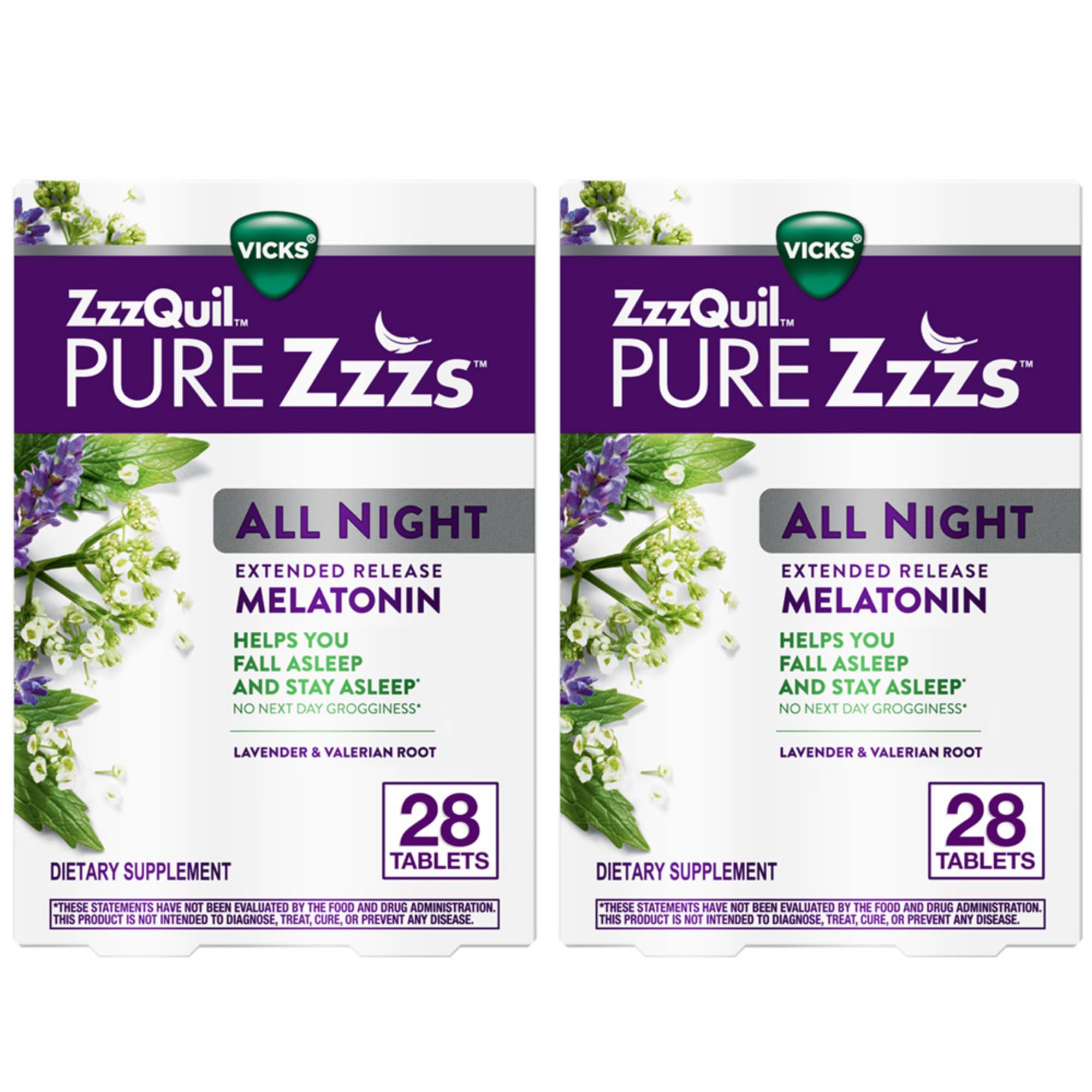 ZzzQuil Melatonin Sleep Aid 2mg bi-layer tablets front view