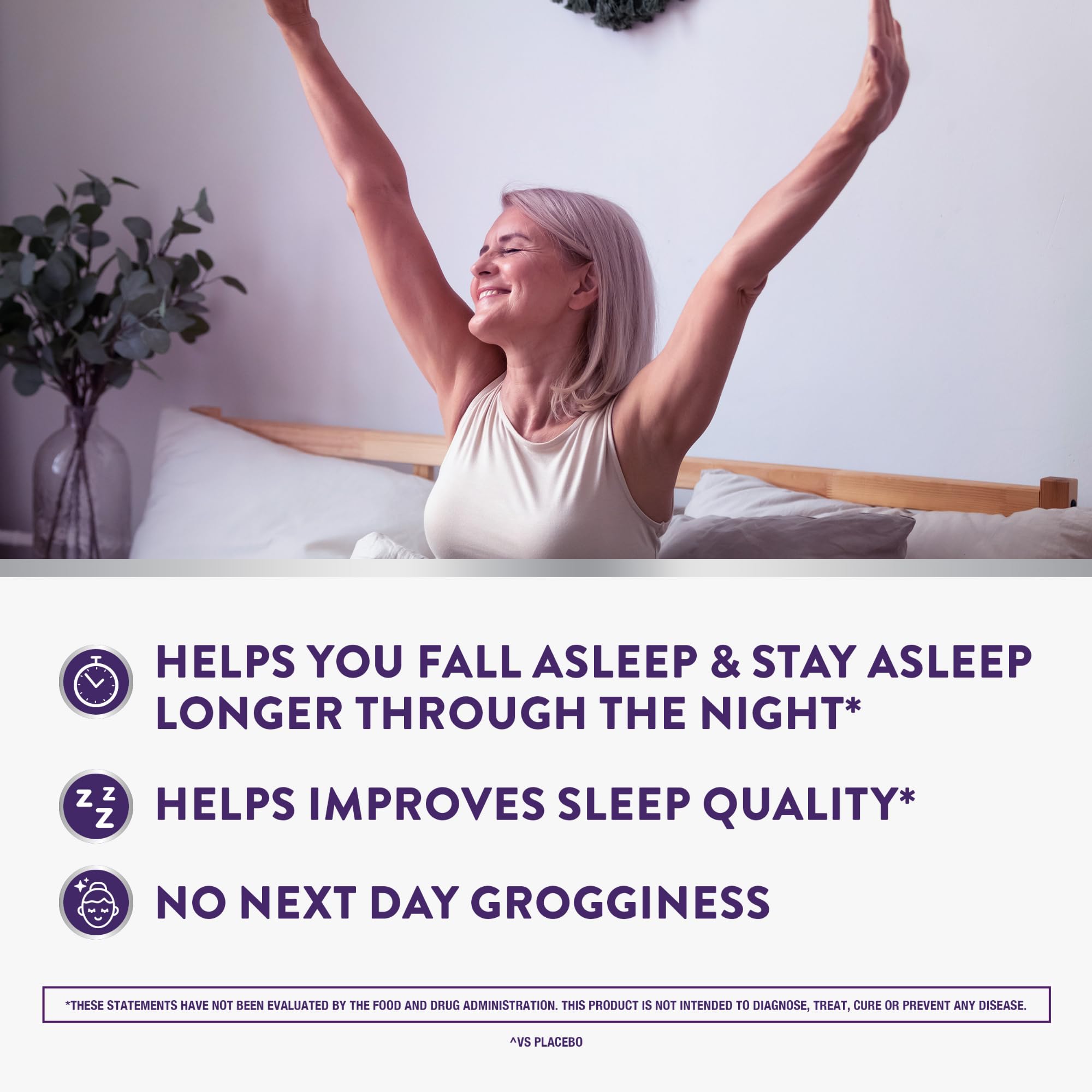 ZzzQuil Melatonin Sleep Aid 2mg tablets on bedside table