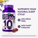 ZzzQuil PURE Zzzs Advanced 10mg Melatonin Gummies close-up of gummies