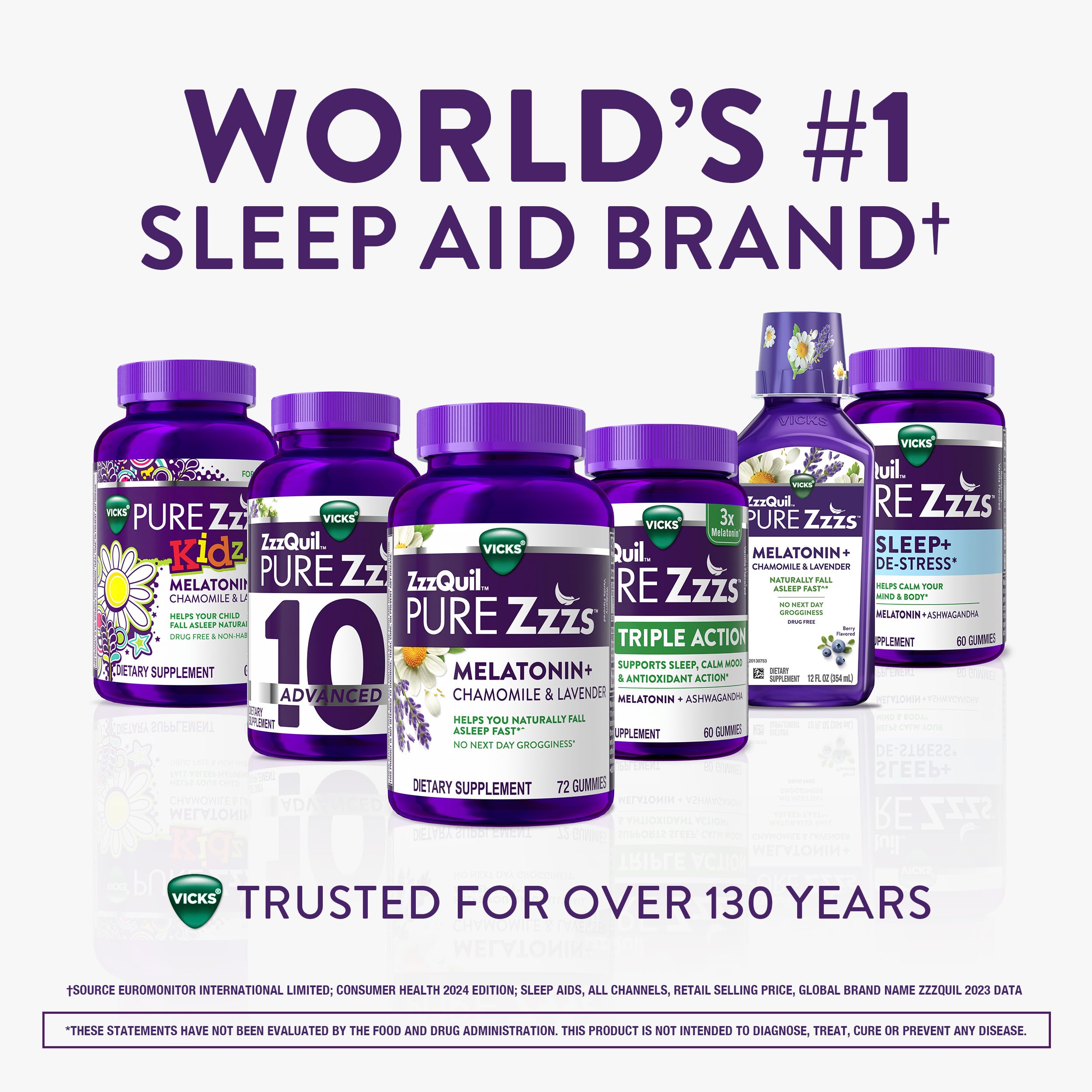 ZzzQuil PURE Zzzs Fast Dissolve Melatonin Tablets 10mg close-up
