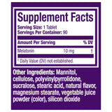 ZzzQuil PURE Zzzs Fast Dissolve Melatonin Tablets 10mg on a table