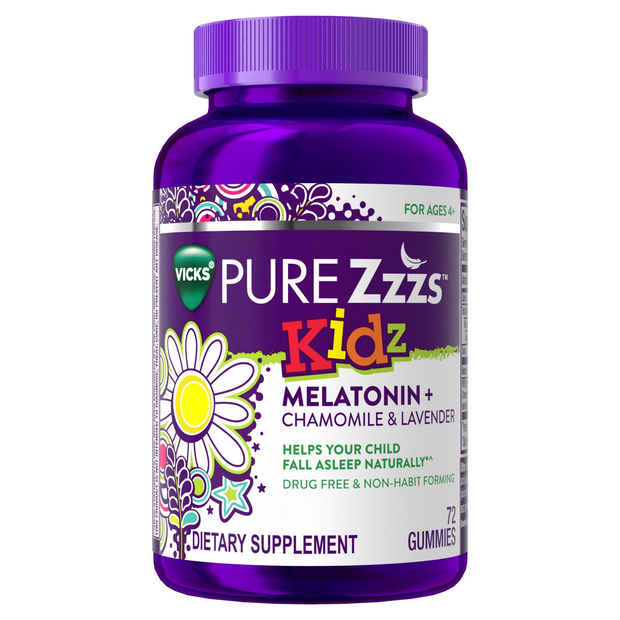 ZzzQuil Pure Zzzs Kidz Melatonin Gummies 60 count front view