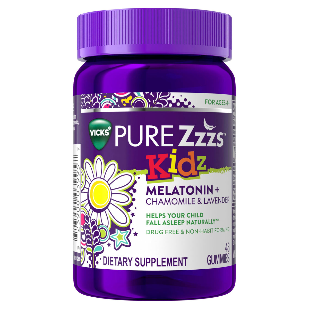ZzzQuil Pure Zzzs Kidz Melatonin Gummies front view packaging