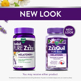ZzzQuil Pure Zzzs Melatonin Gummies side view showing gummy texture
