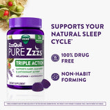 ZzzQuil Pure Zzzs Triple Action Melatonin Gummies close-up of gummies