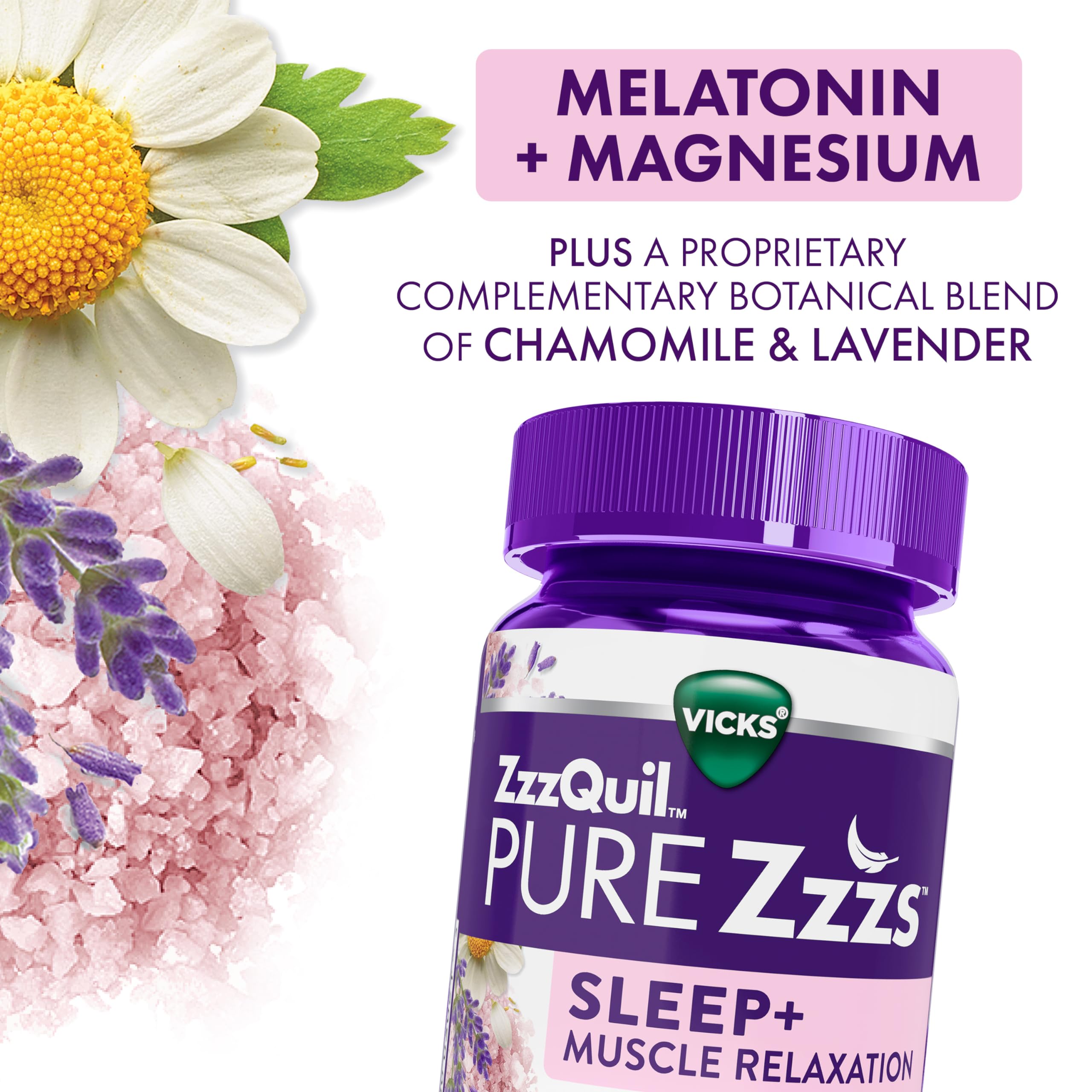 ZzzQuil Sleep Aid Gummies with a glass of water