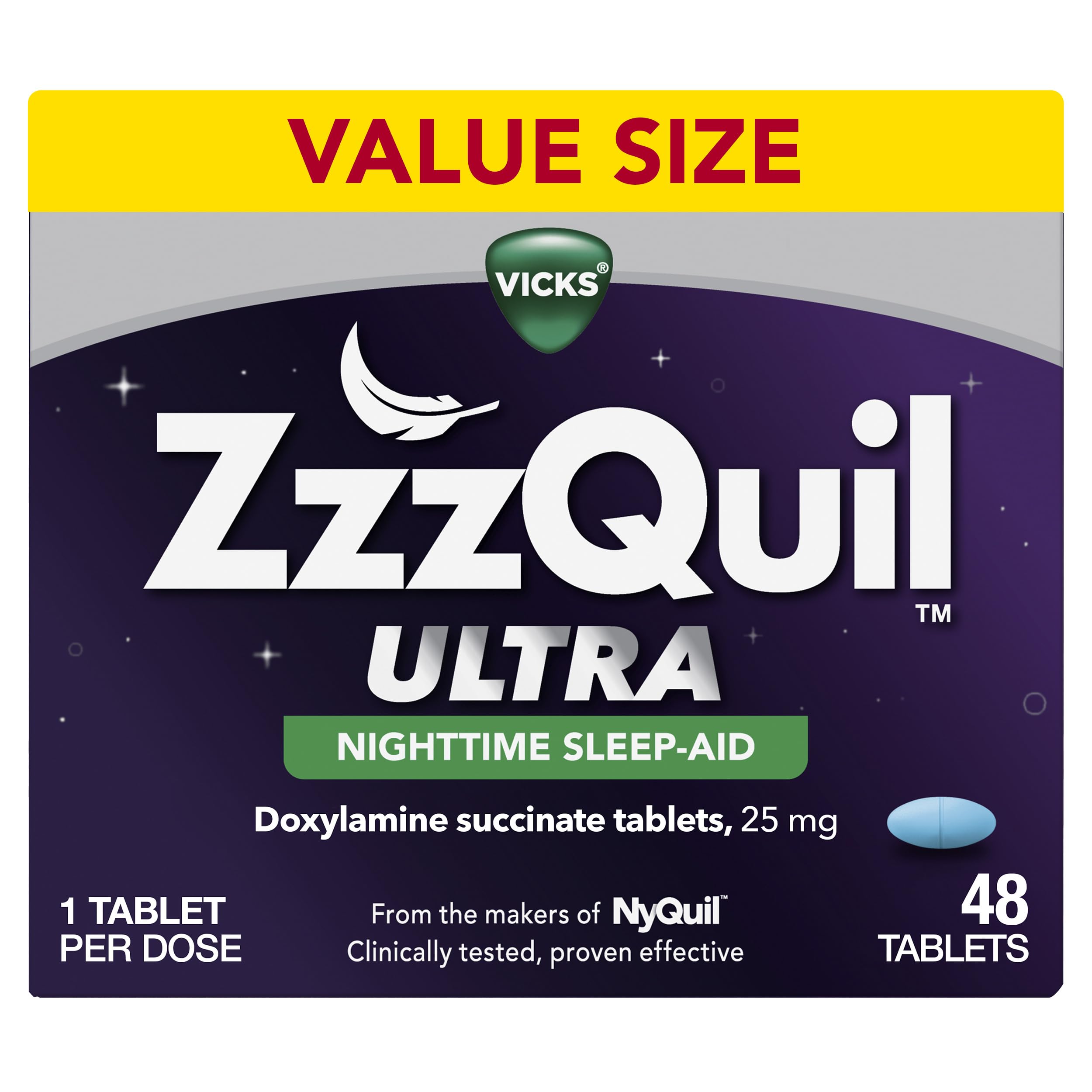 ZzzQuil Ultra Sleep Aid Tablets 48 Count front view