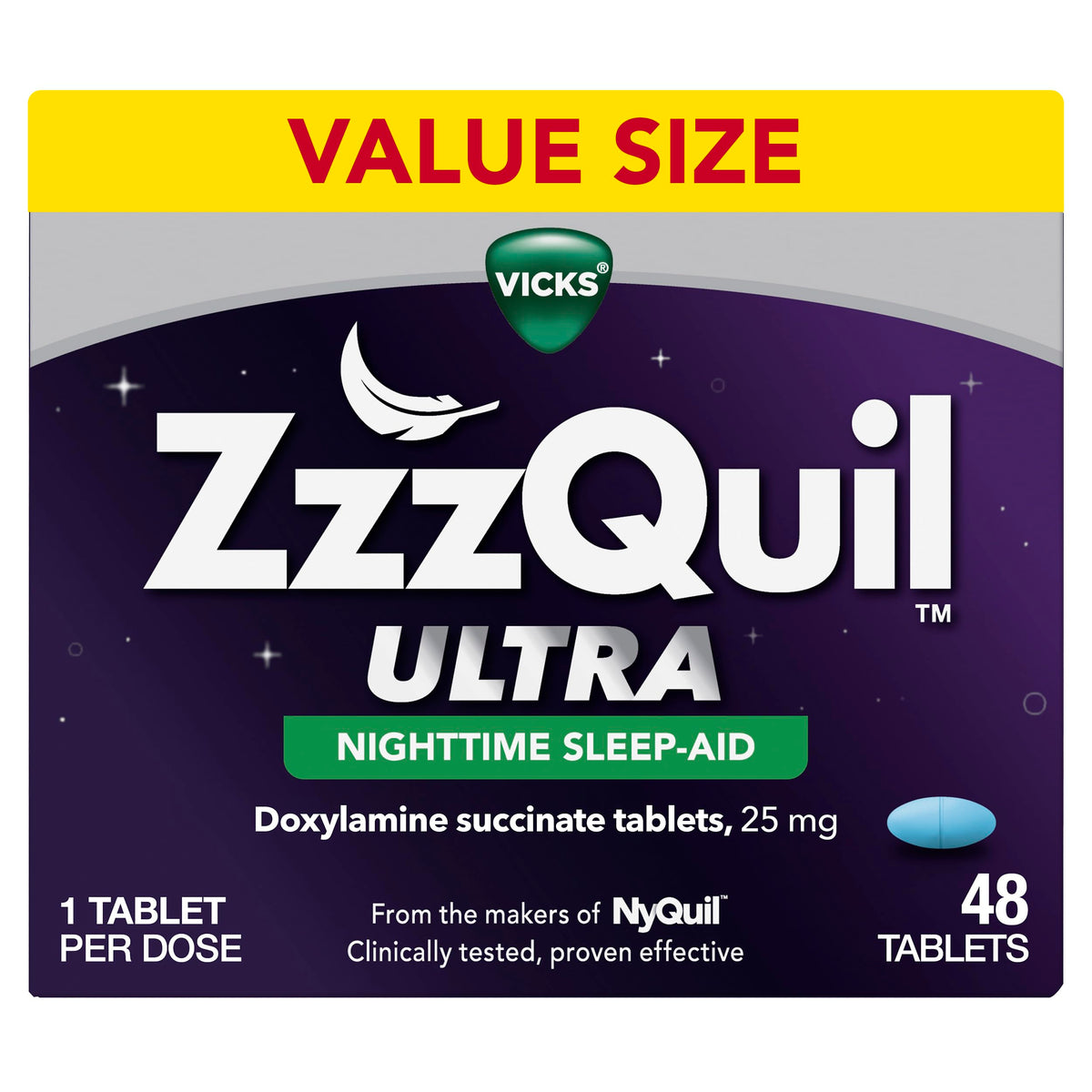 ZzzQuil Ultra Sleep Aid Tablets 48 Count front view