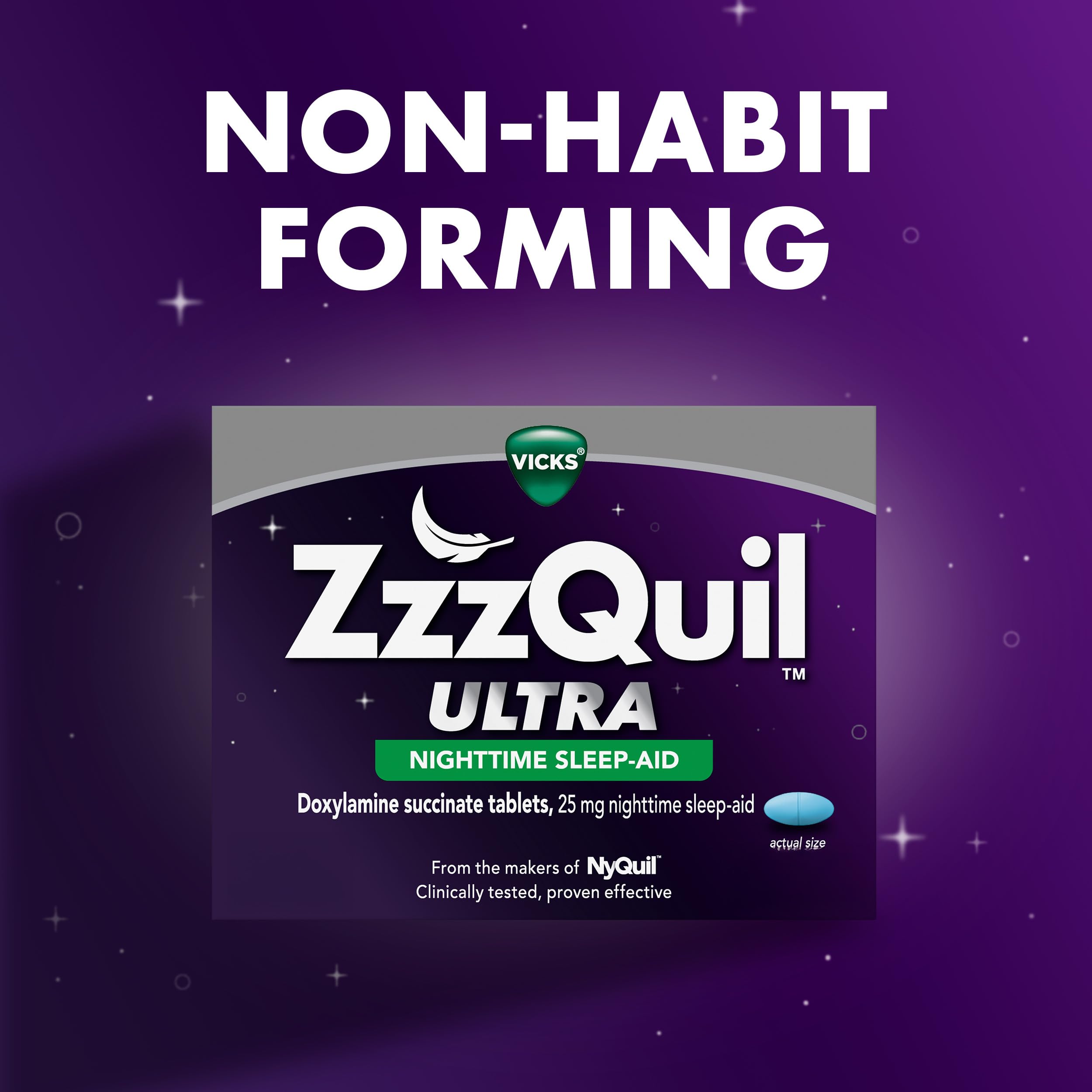 ZzzQuil Ultra Sleep Aid Tablets back view with ingredient list