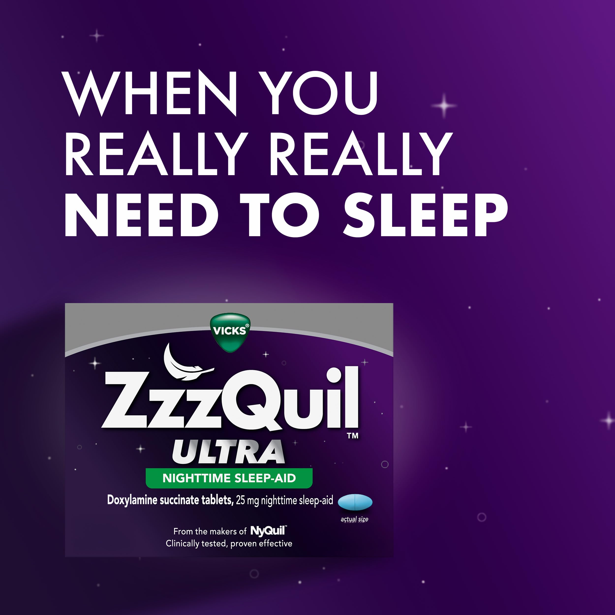 ZzzQuil Ultra Sleep Aid Tablets close-up of tablets